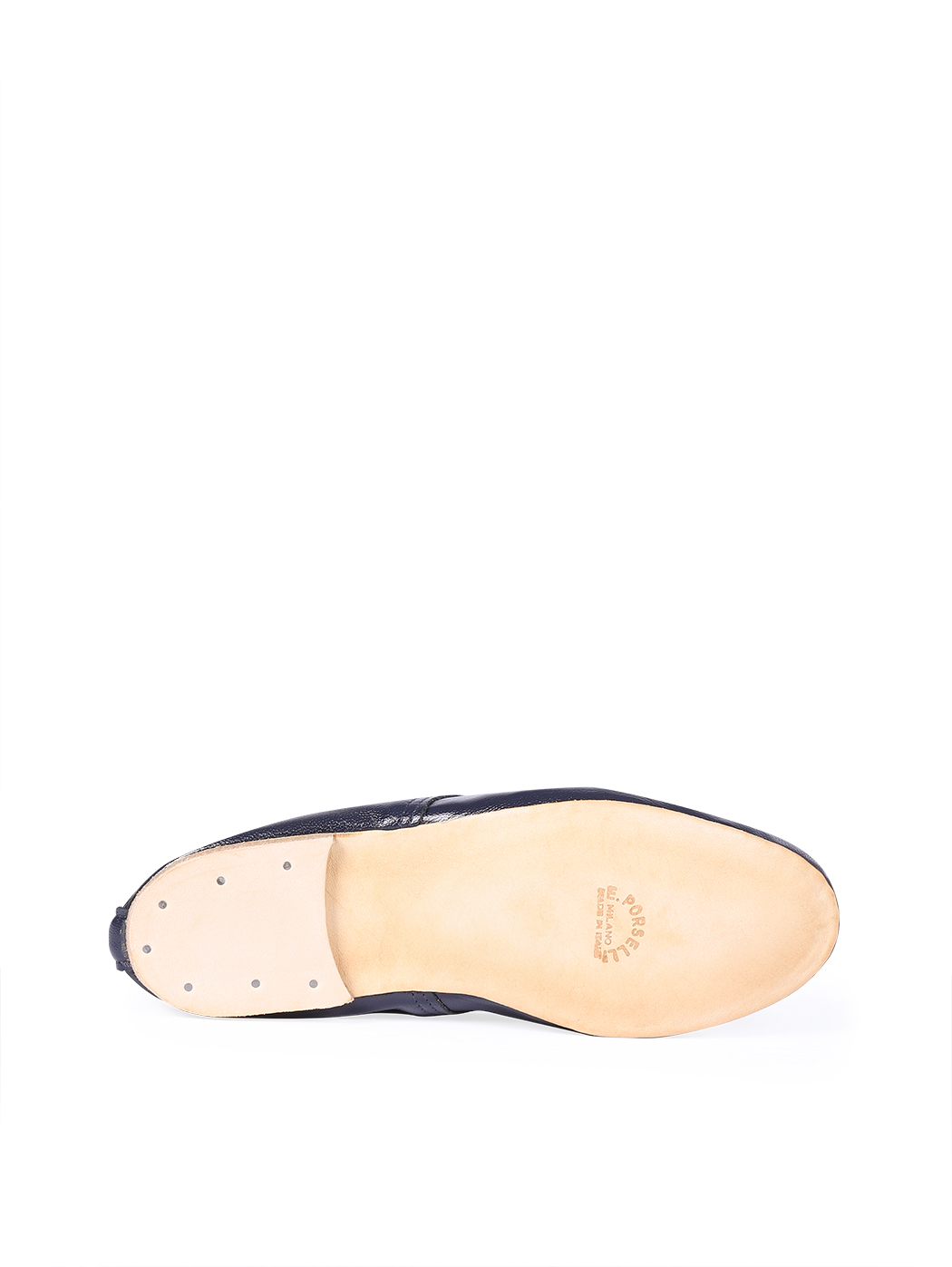 Ballet Flats Dark Blue Brown Trim