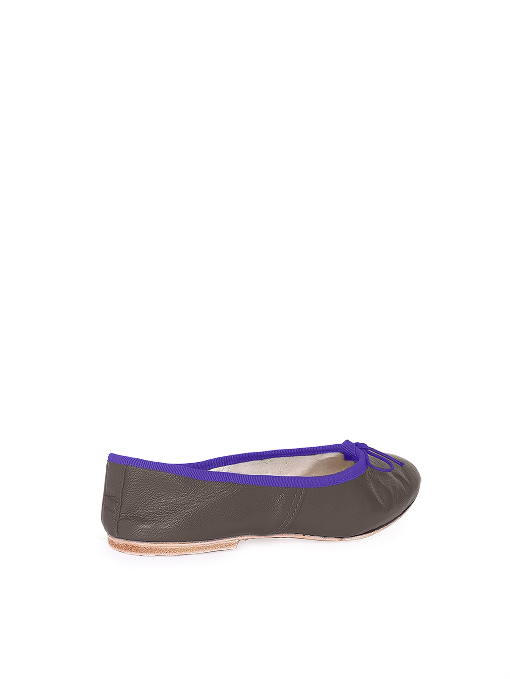 Ballet Flats Dark Brown Purple Trim