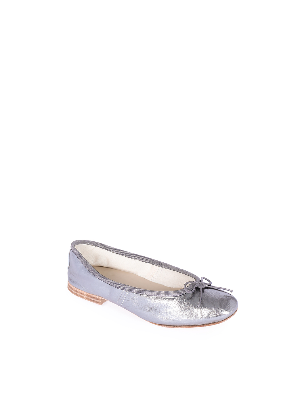 Ballet Flats Metallic Silver Double Heel 