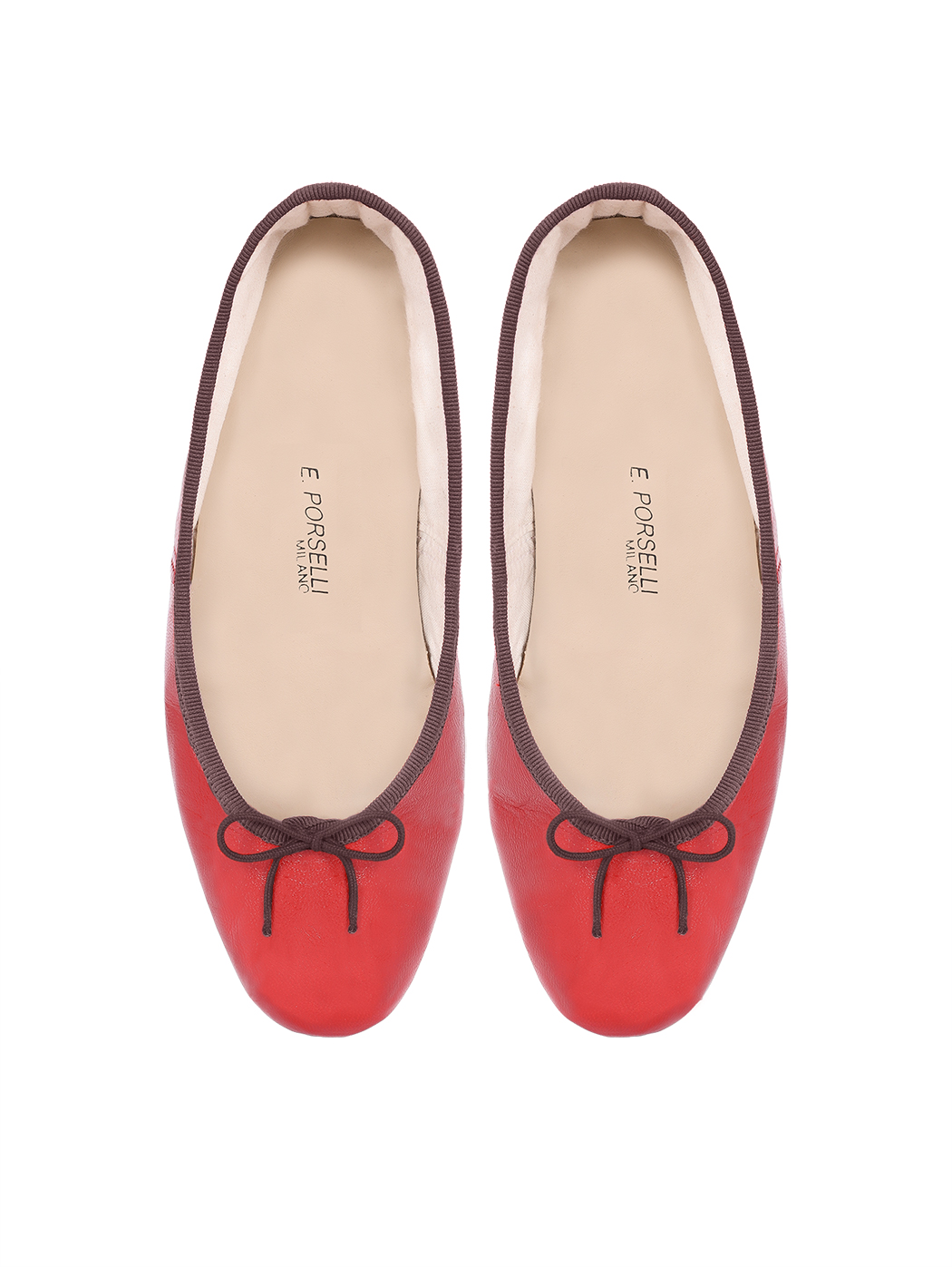 Ballet Flats Red Bordeaux Trim