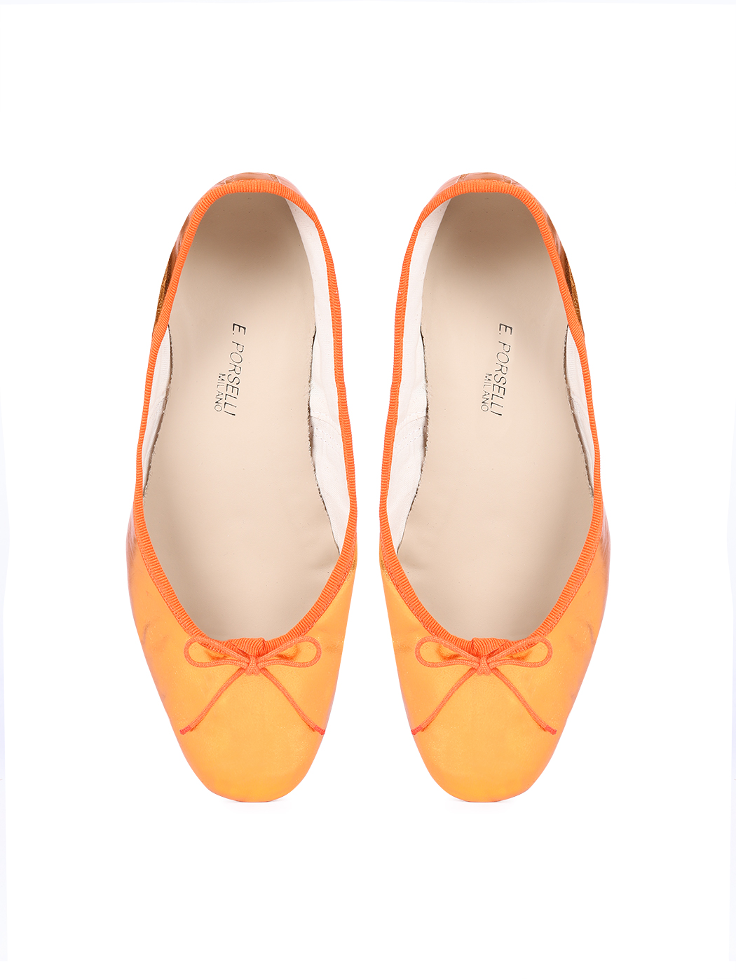 Ballet Flats Orange Metallic