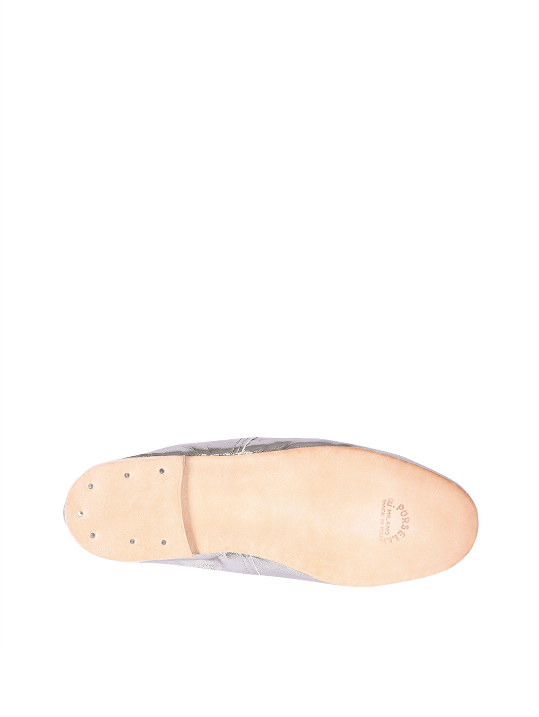 Ballet Flats Metallic Silver Black Trim
