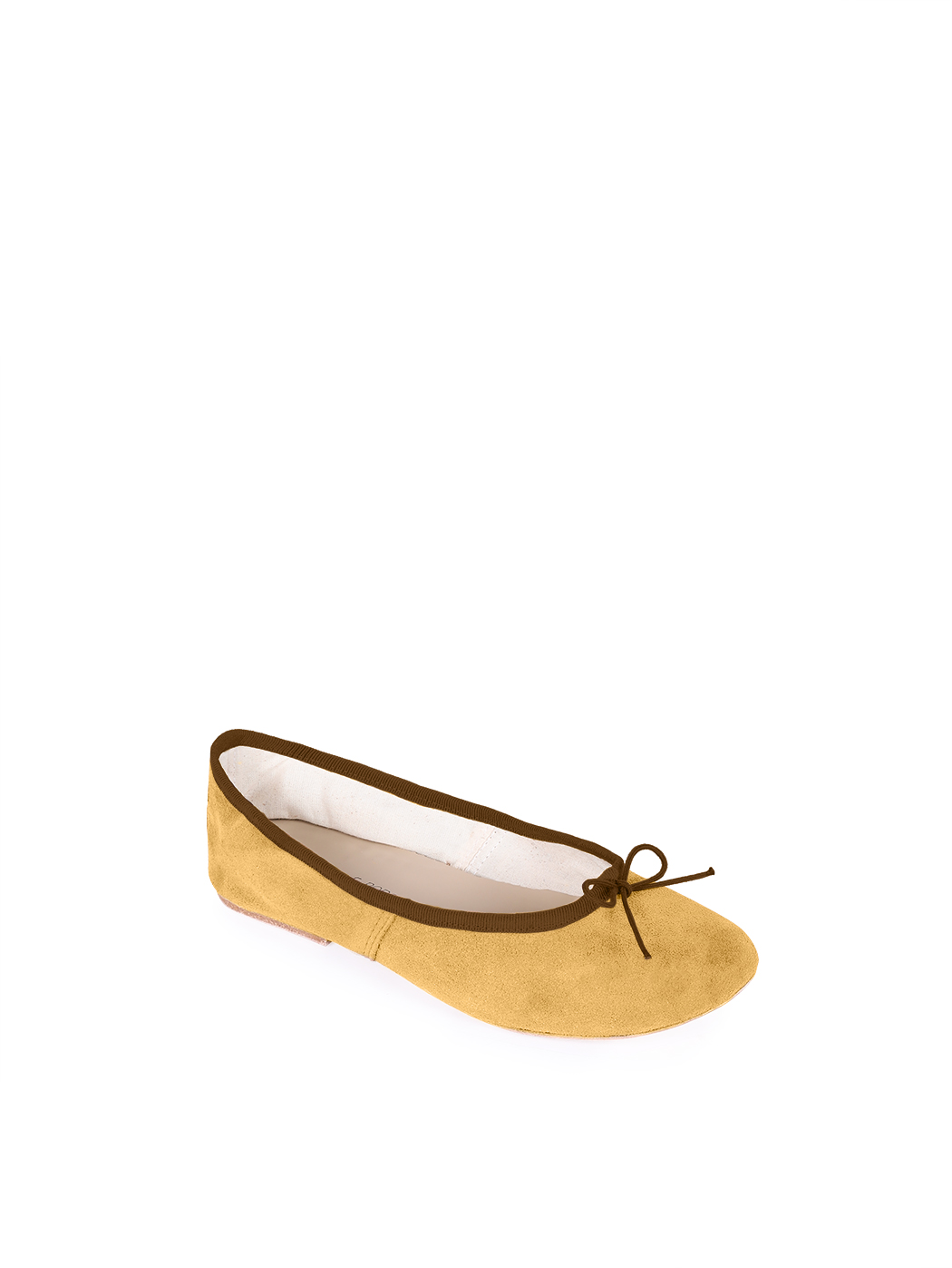 Ballerine DS Mostarda camoscio Filo Marrone Scuro