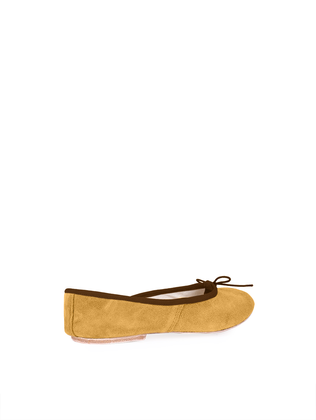 Ballerine DS Mostarda camoscio Filo Marrone Scuro