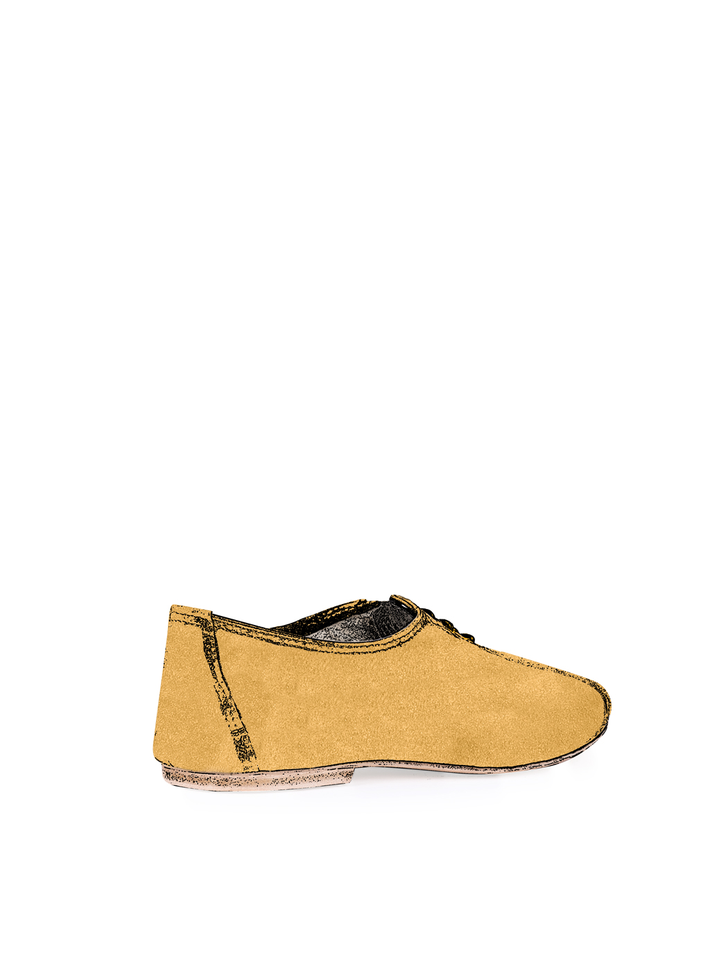 Закрытые замшевые балетки, горчичный C10-Mustard
