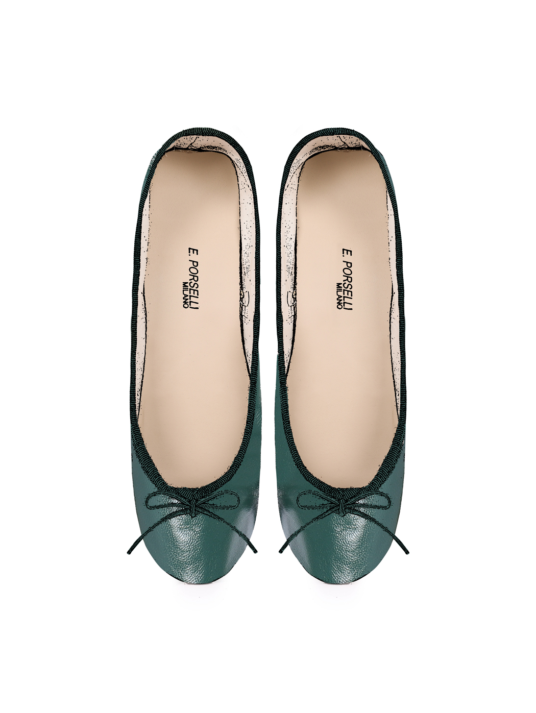 Ballerine Shoes Total Flat Dark Green