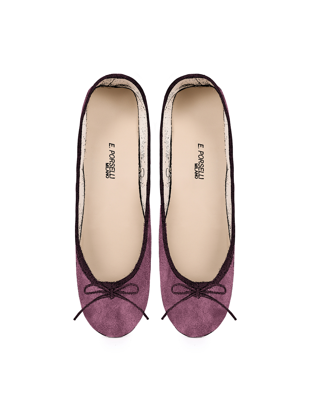 Ballerine Shoes Total Flat Burgundy Suede