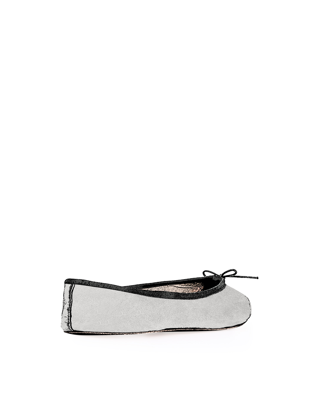 Ballerine Shoes Total Flat Light Grey Suede