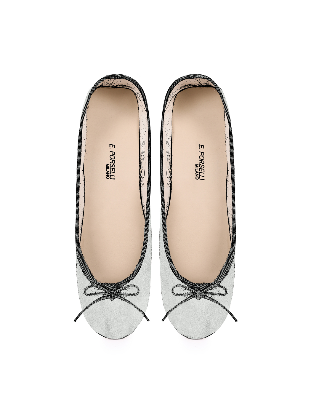 Ballerine Shoes Total Flat Light Grey Suede