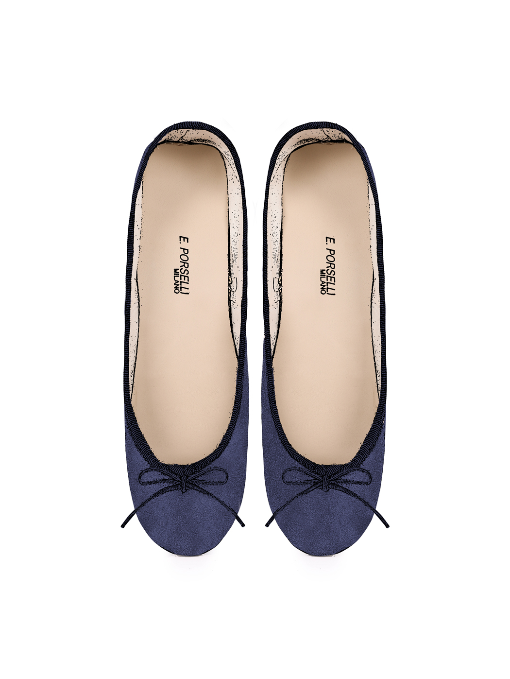 Ballerine Shoes Total Flat Dark Blue Suede
