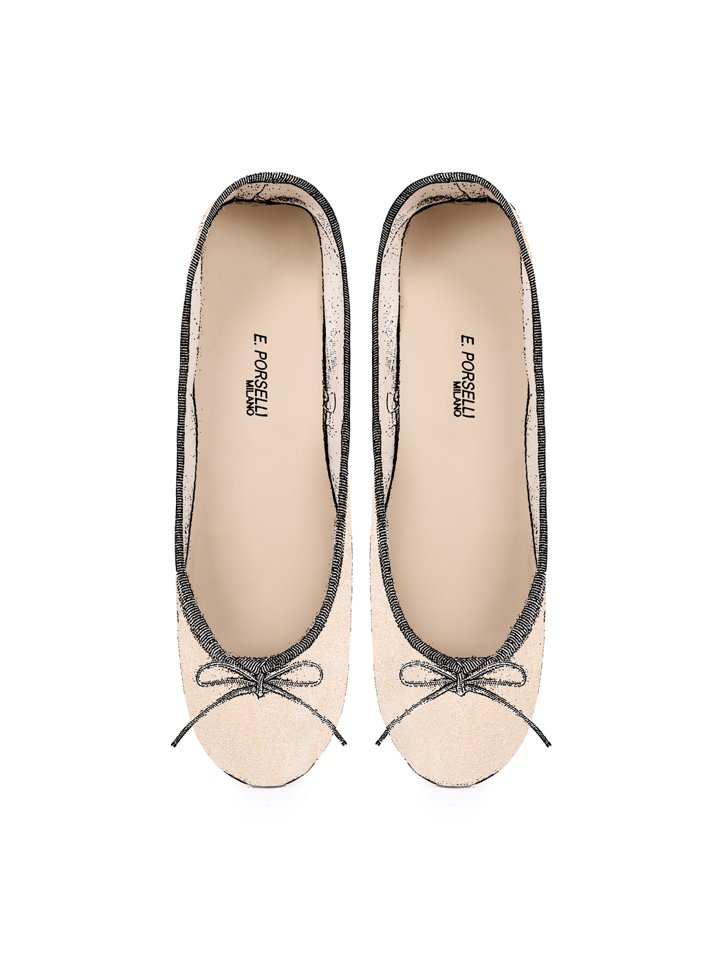 Ballerine Shoes Total Flat Beige Suede
