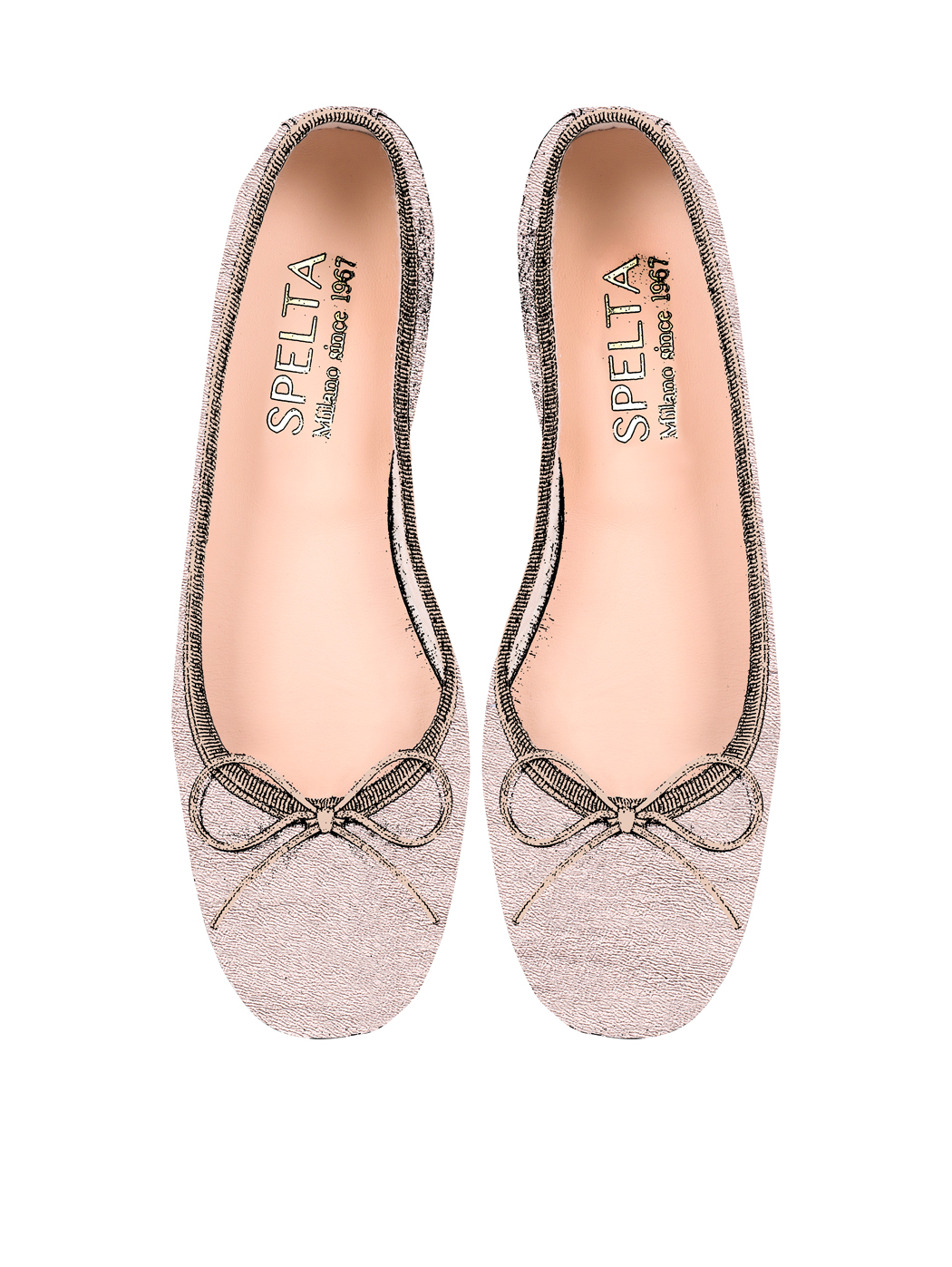 Ballet Flats Square-toe - Rose Gold Nappa 