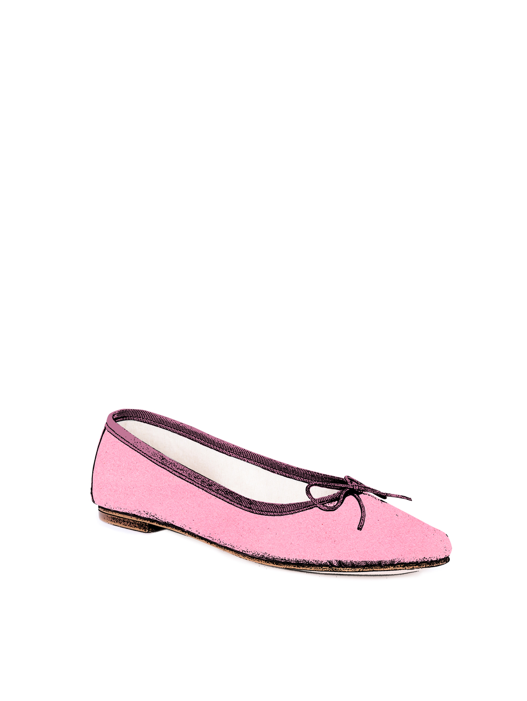 Ballet Flats Square-toe - Antique Rose Suede 