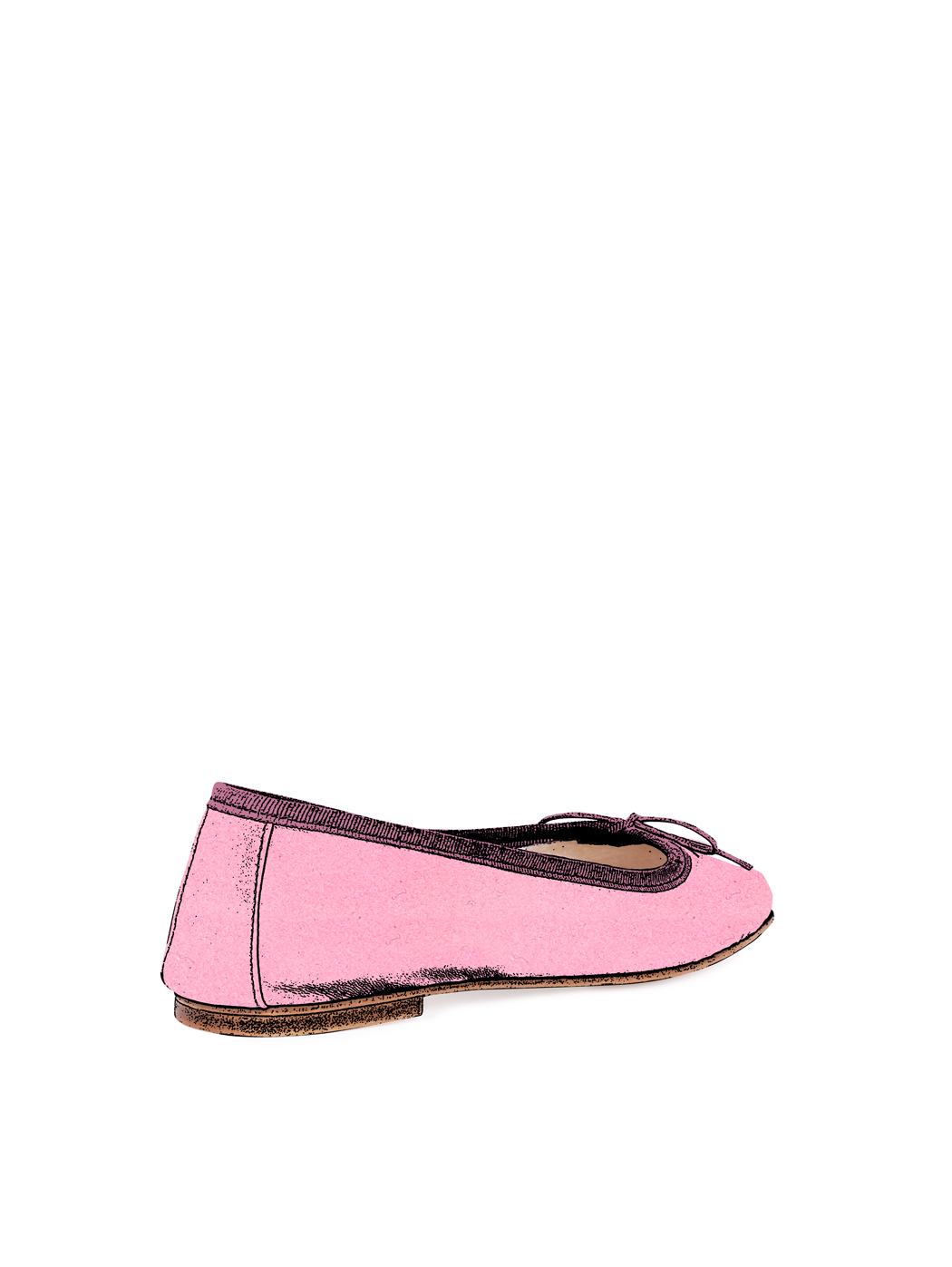 Ballet Flats Square-toe - Antique Rose Suede 
