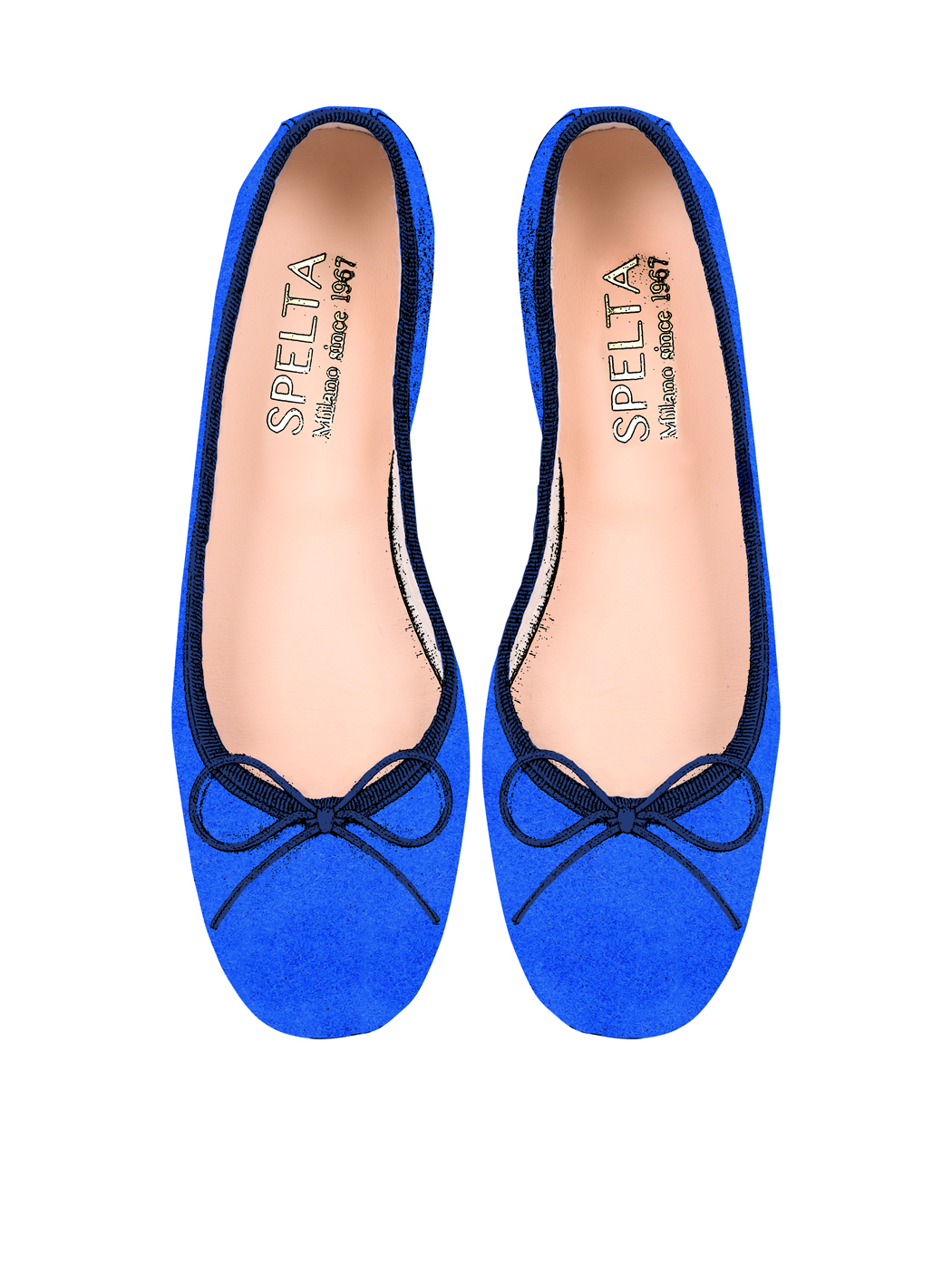 Ballet Flats Square-toe - Royal Blue Suede