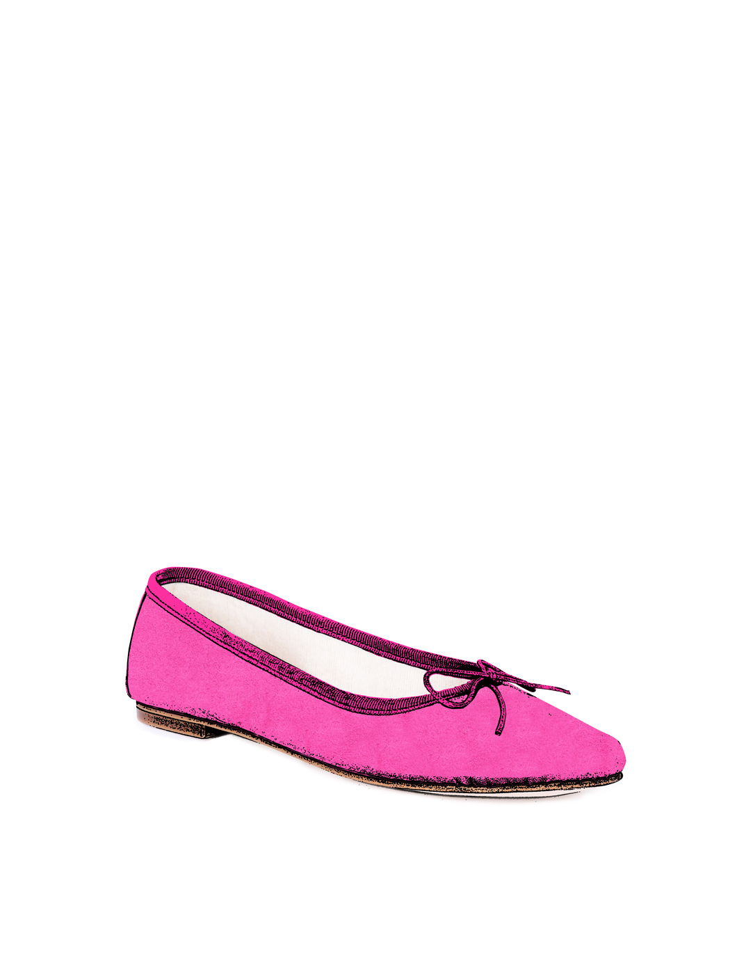 Ballet Flats Square-toe - Fuchsia Suede 