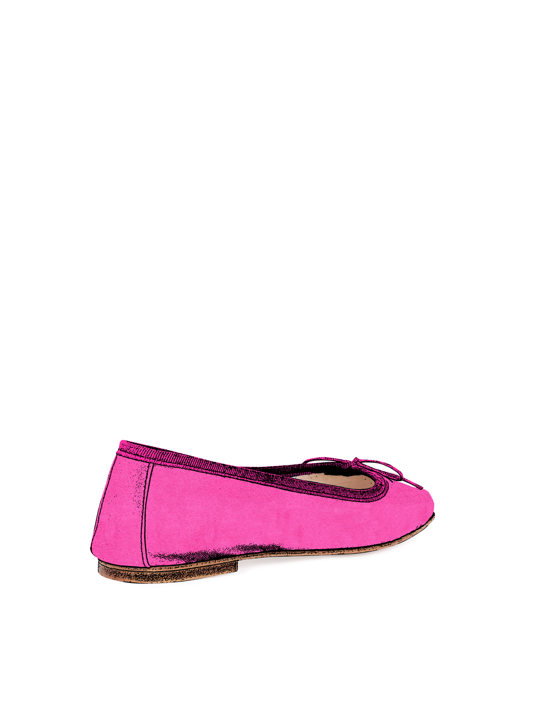 Ballet Flats Square-toe - Fuchsia Suede 