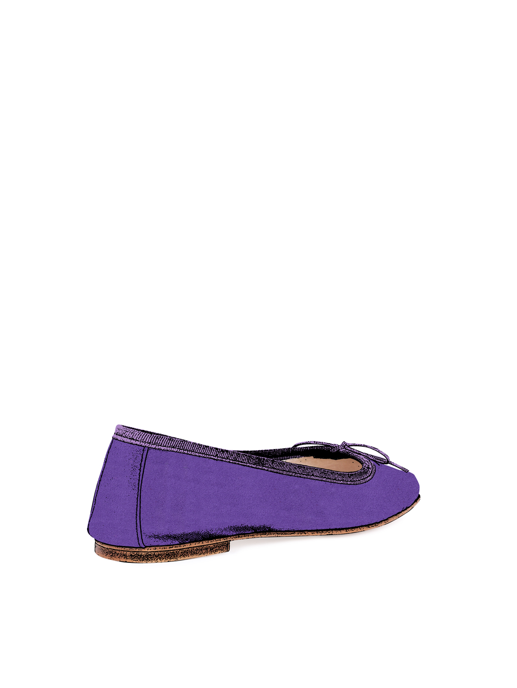 Ballet Flats Square-toe - Purple Suede 