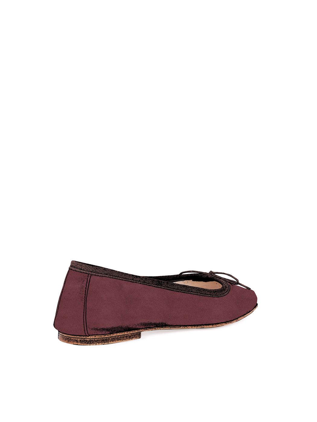Ballet Flats Square-toe - Marsala Suede 