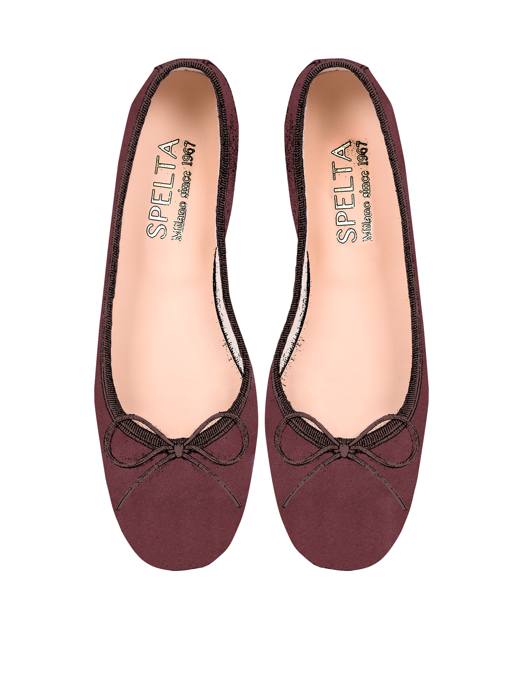 Ballet Flats Square-toe - Marsala Suede 