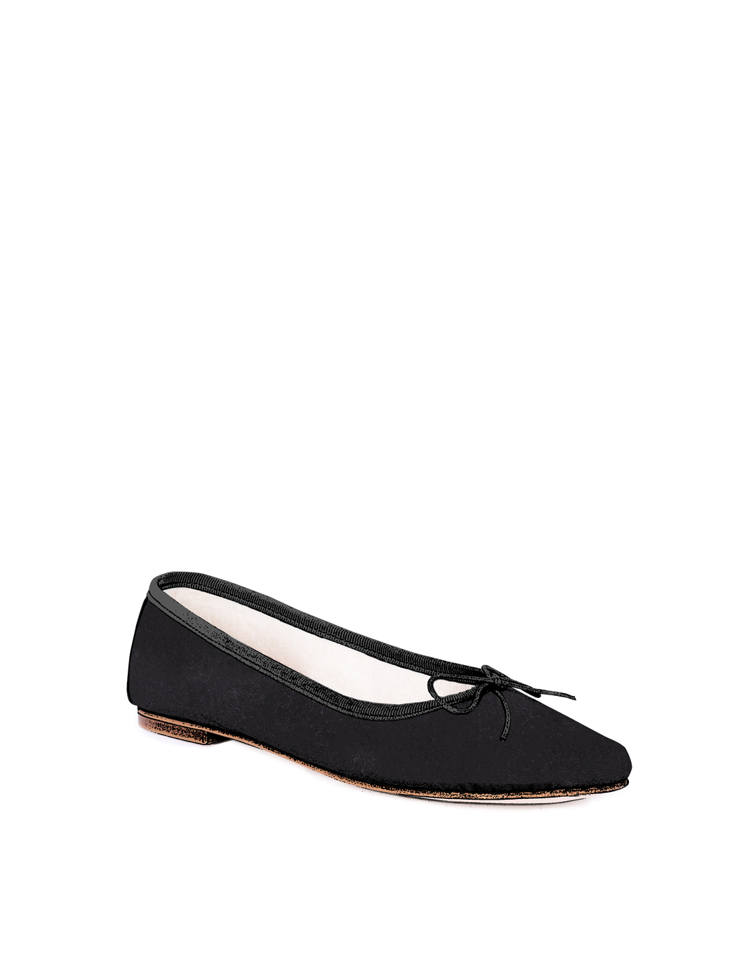 Ballet Flats Square-toe - Black Suede 