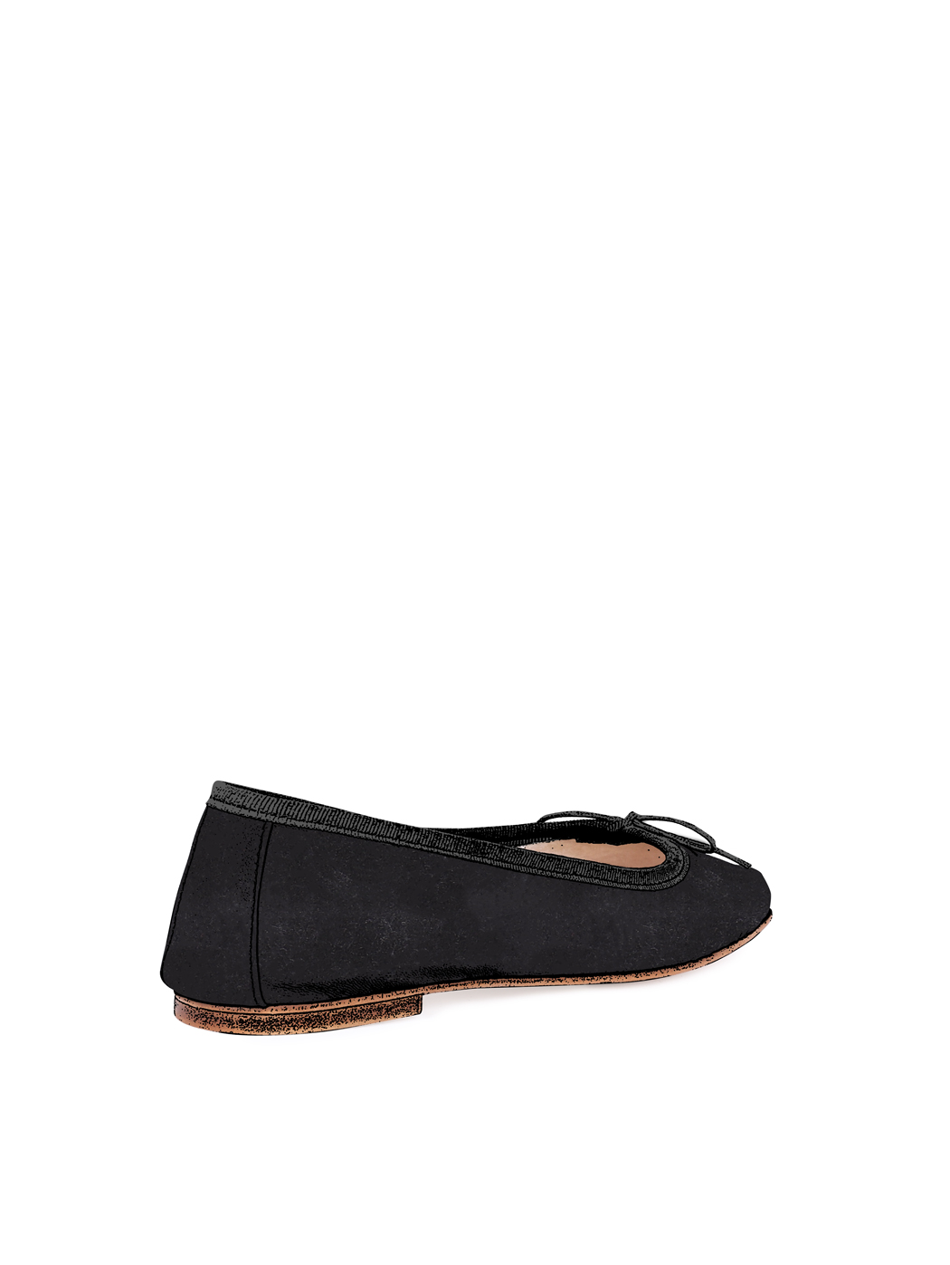 Ballet Flats Square-toe - Black Suede 
