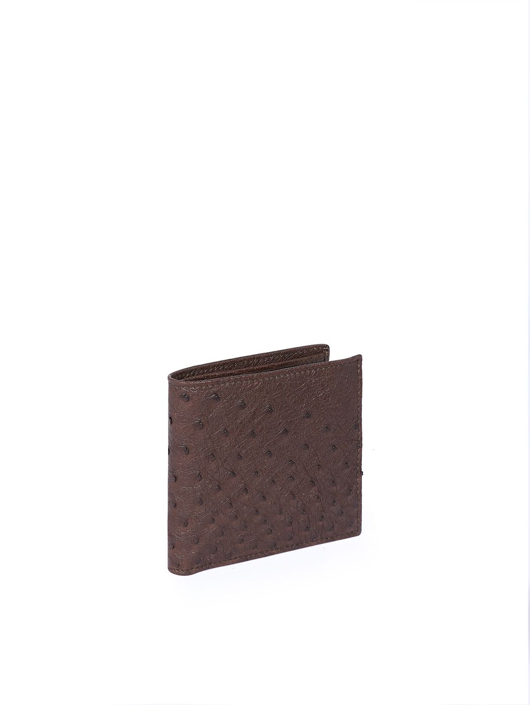 Wallet with coin purse Dark brown in Ostrich