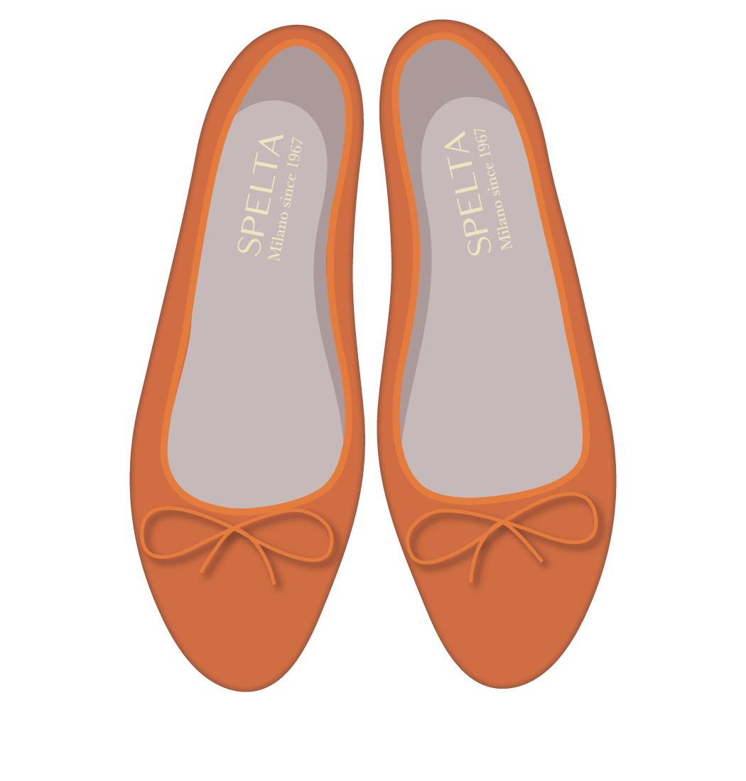 Ballet Flats - Orange Suede