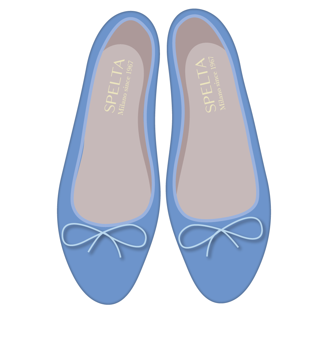 芭蕾鞋 -麂皮、 纳帕羊皮 浅蓝色 麂皮浅蓝色