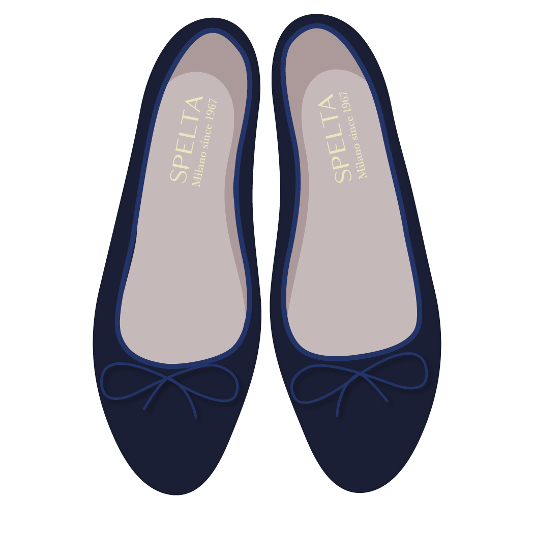 Ballet Flats - Dark Blue Suede