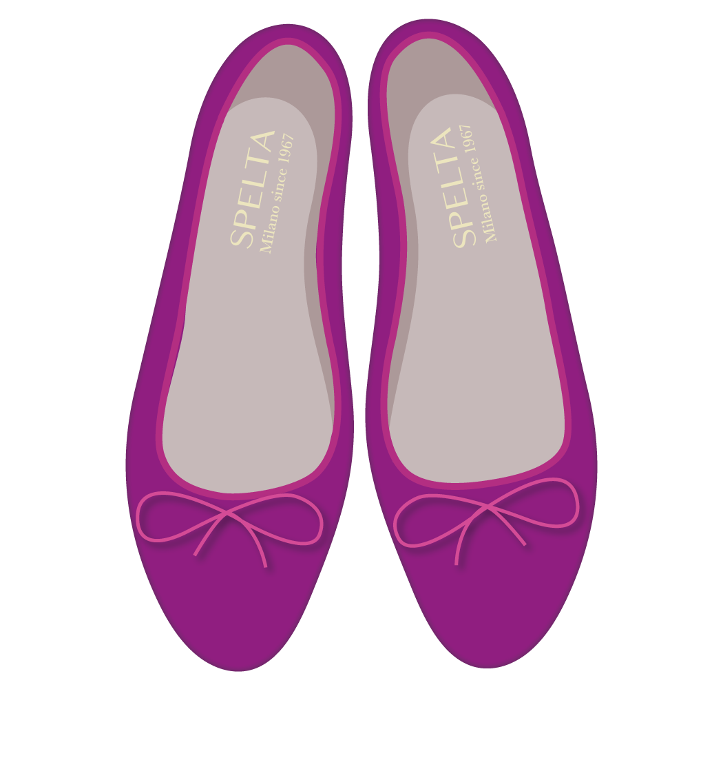芭蕾鞋 -麂皮、 纳帕羊皮 紫红色 麂皮紫红色