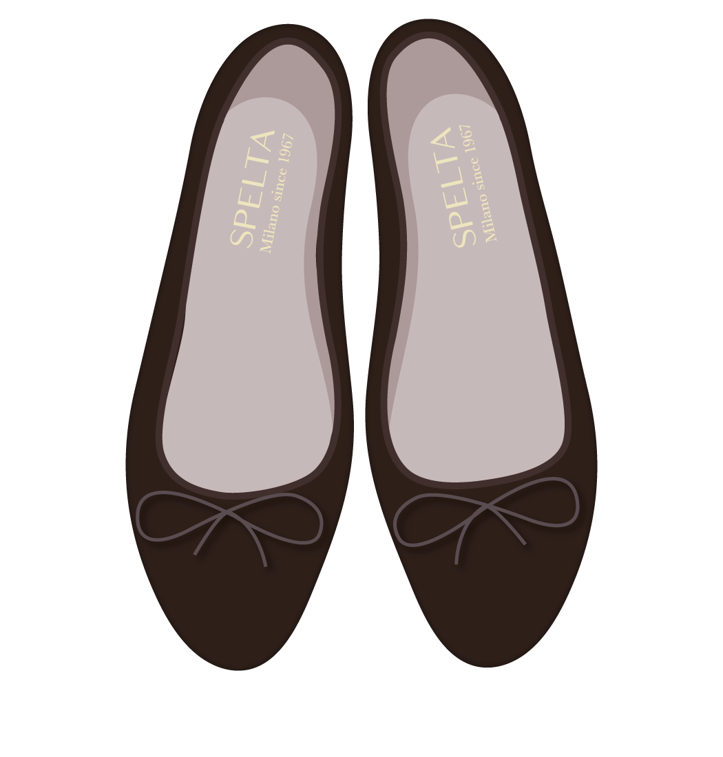 芭蕾鞋 -麂皮、 纳帕羊皮 深棕色 麂皮深棕色