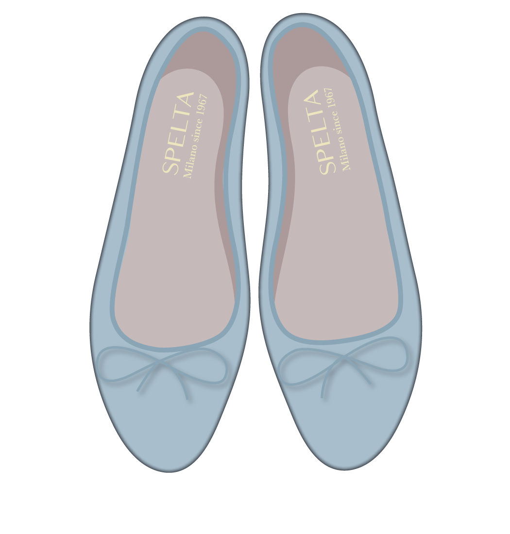 芭蕾鞋 - 纳帕羊皮 粉蓝色
