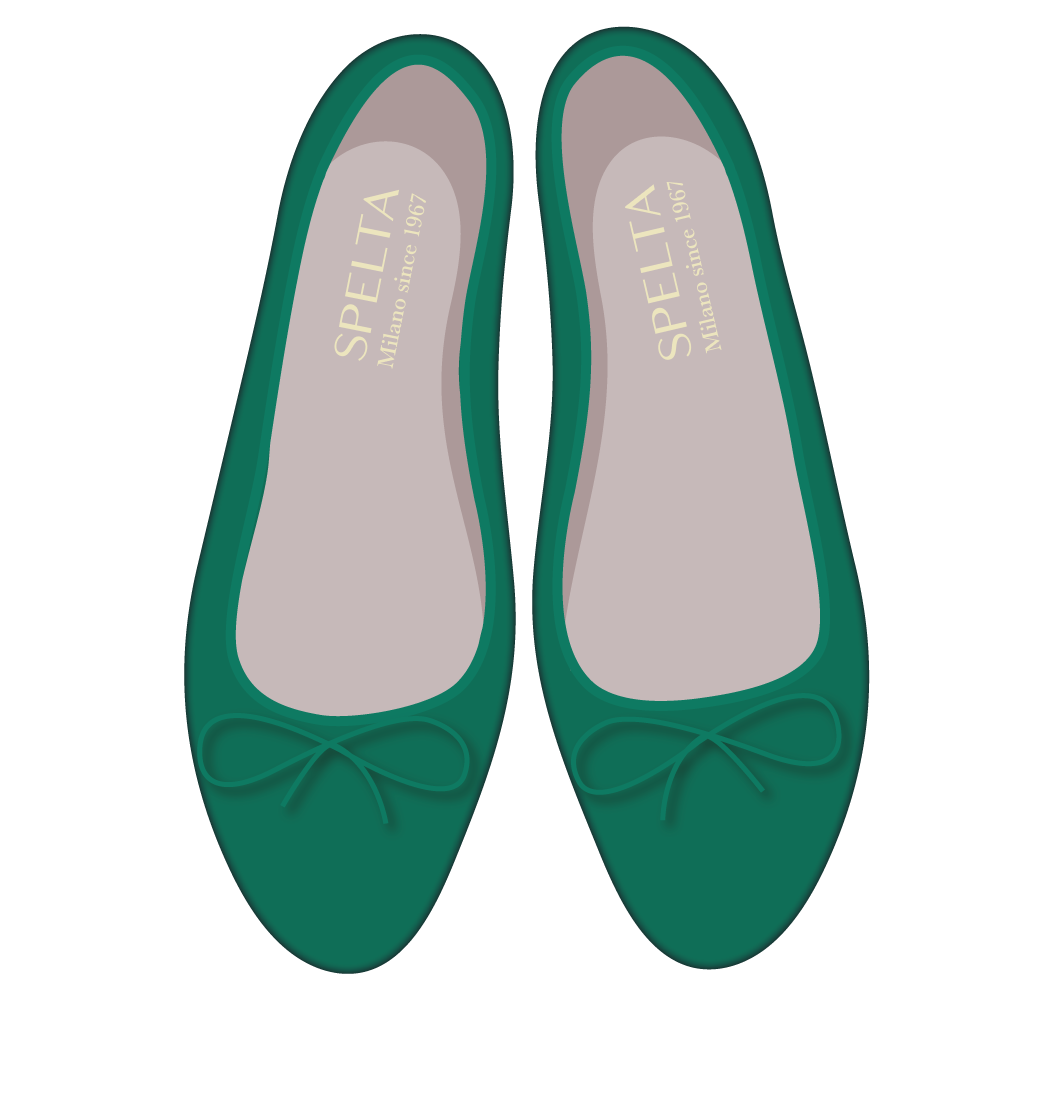 Балетки - Наппа зелёный цвет