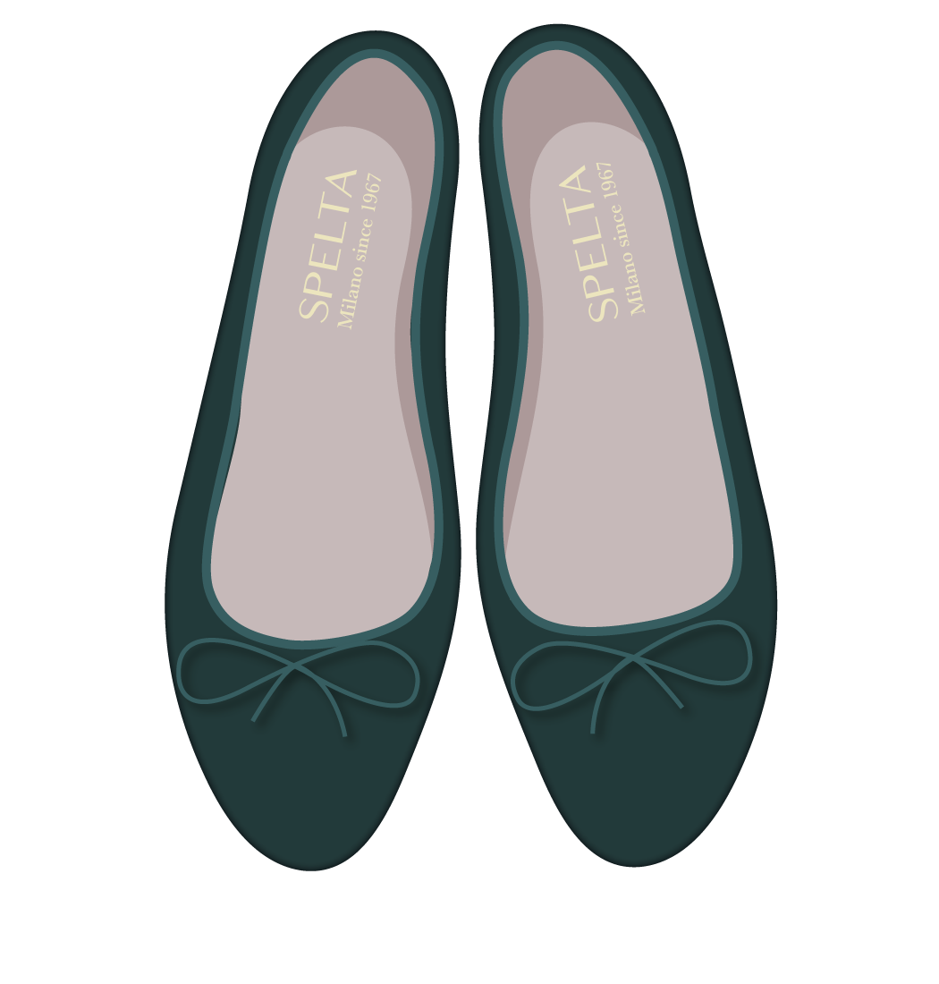 Ballet Flats - Nappa Dark Green