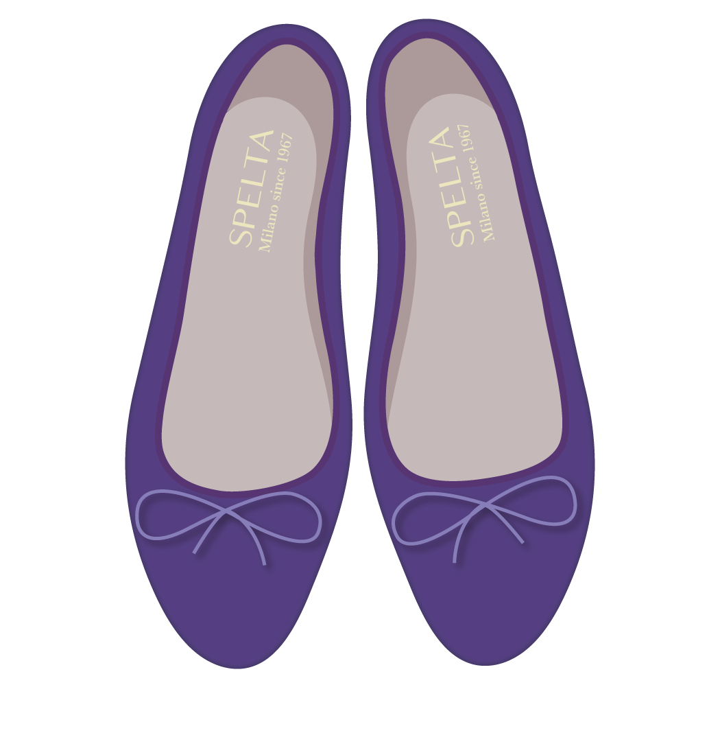 芭蕾鞋 -麂皮、 纳帕羊皮 紫色 麂皮紫色