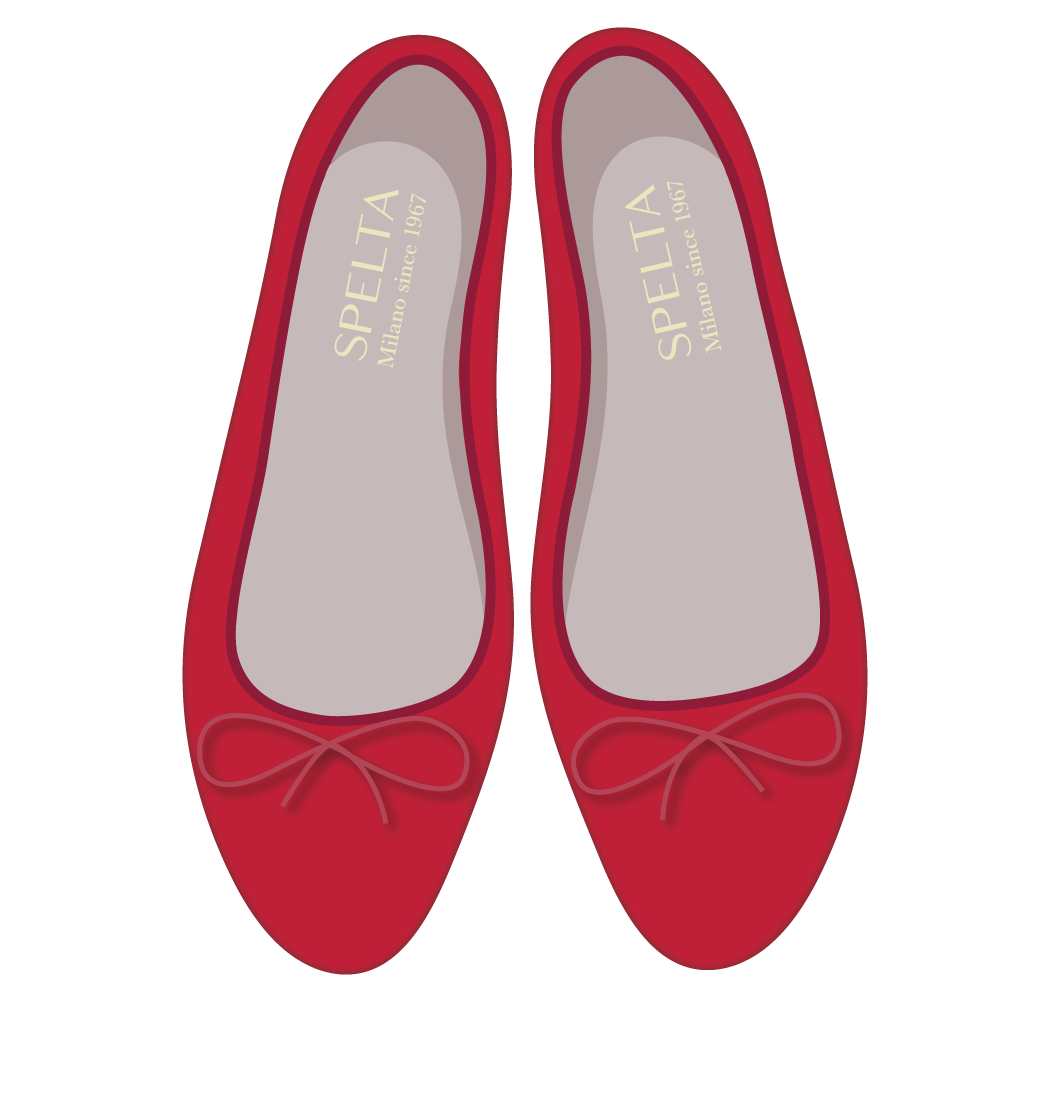芭蕾鞋 -麂皮、 纳帕羊皮 红色 麂皮红色