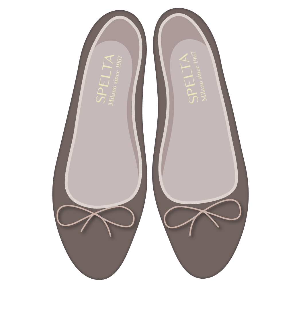 芭蕾鞋 -麂皮、 纳帕羊皮 灰褐色 麂皮灰褐色