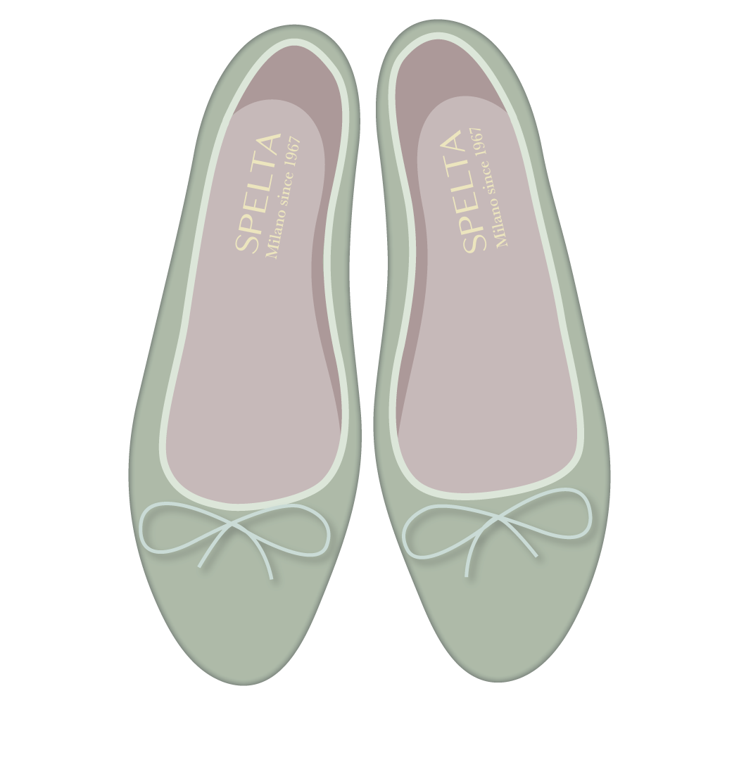 芭蕾鞋 -麂皮、 纳帕羊皮 浅绿色 麂皮浅绿色