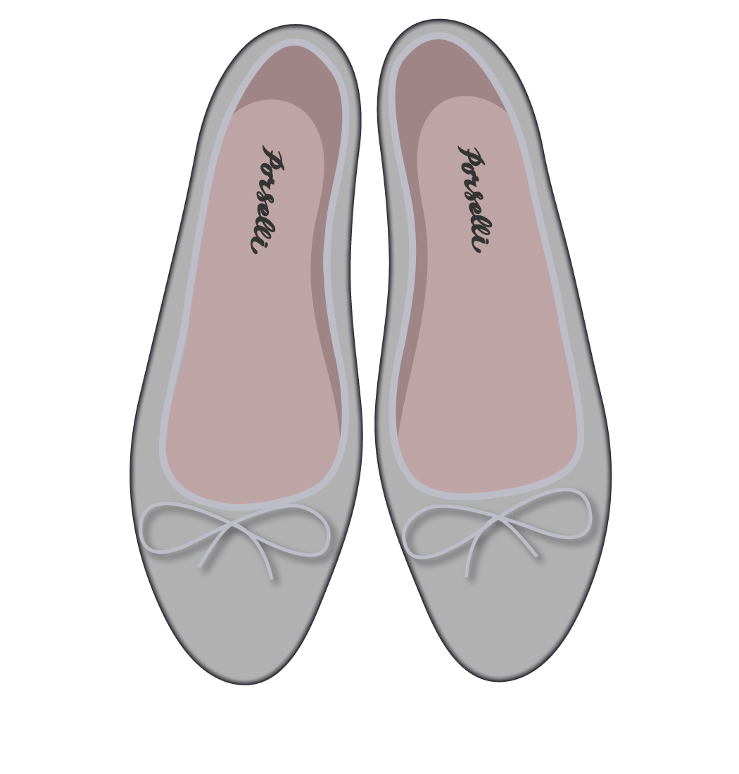 Ballet Flats Metallic Silver