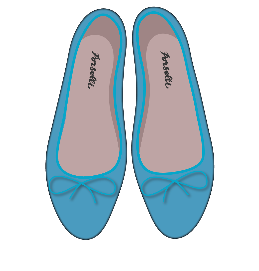 天蓝色羊皮经典款芭蕾舞鞋