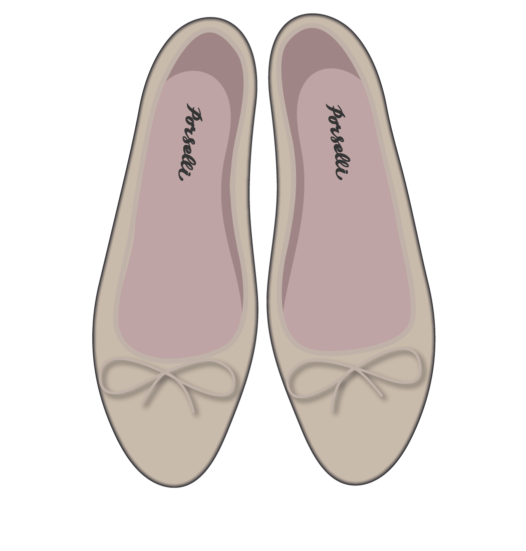 米色反绒经典芭蕾舞鞋
