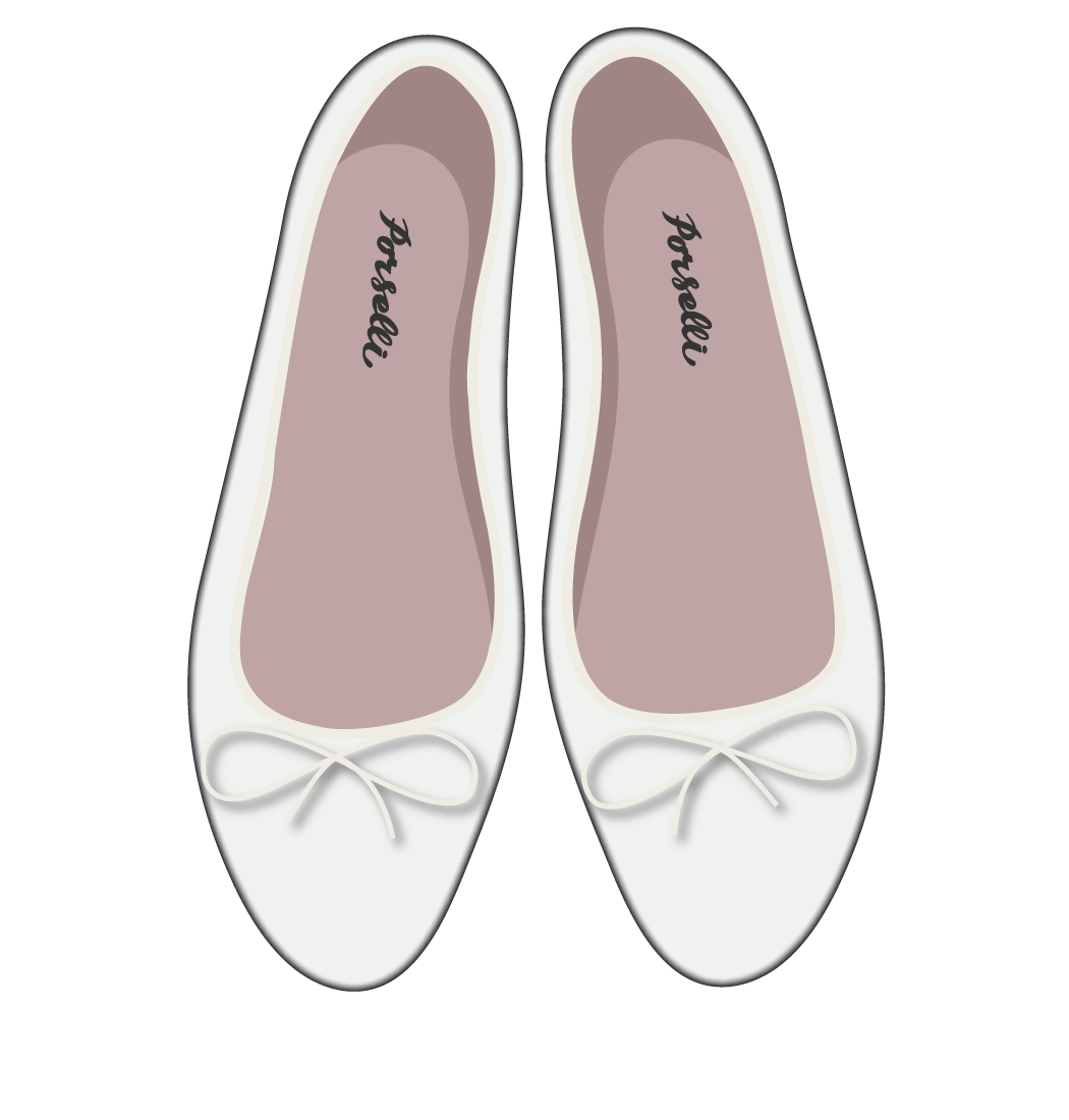 白色羊皮经典款芭蕾舞鞋