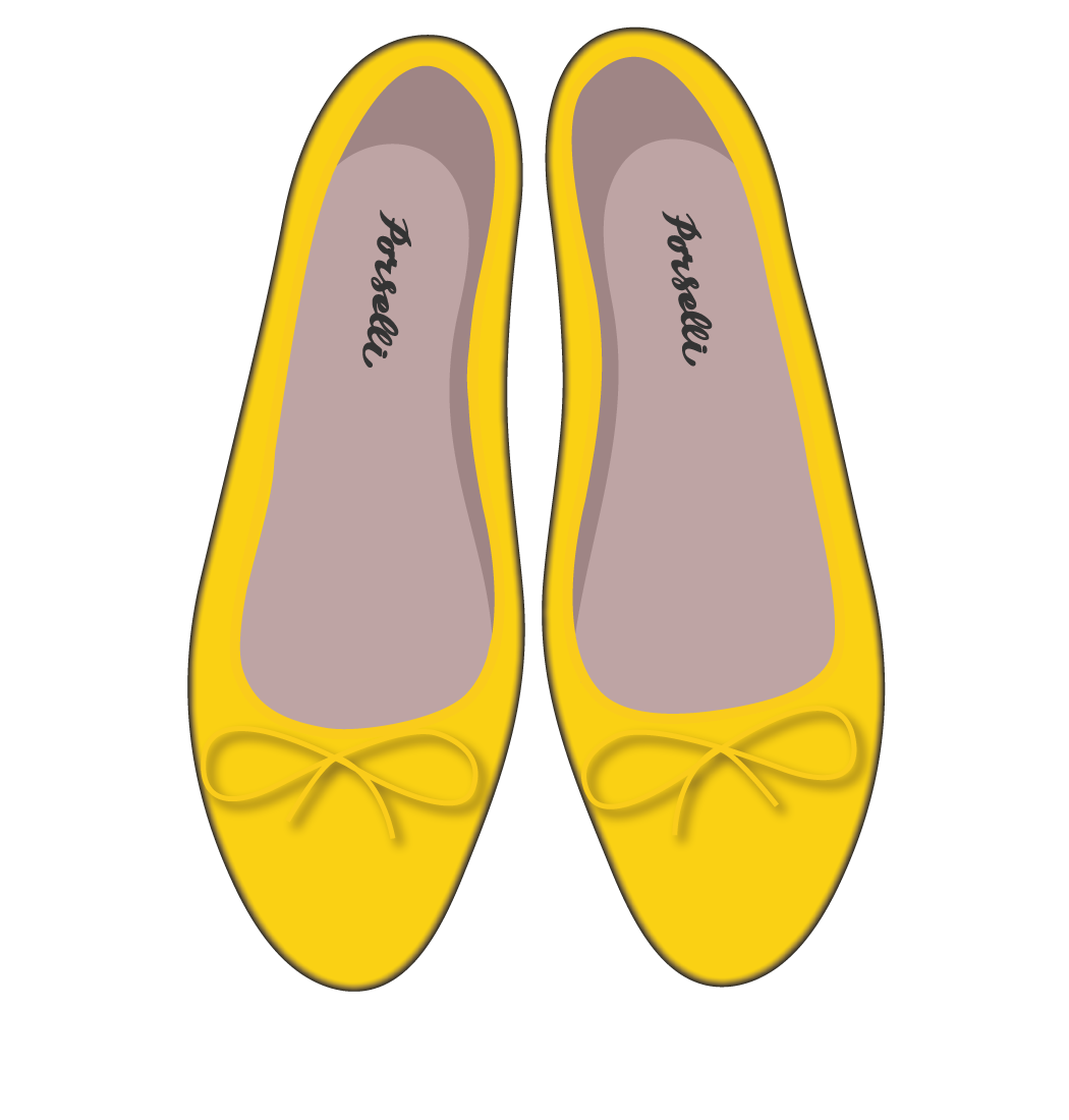 E.Porselli 黄色羊皮经典款芭蕾舞鞋