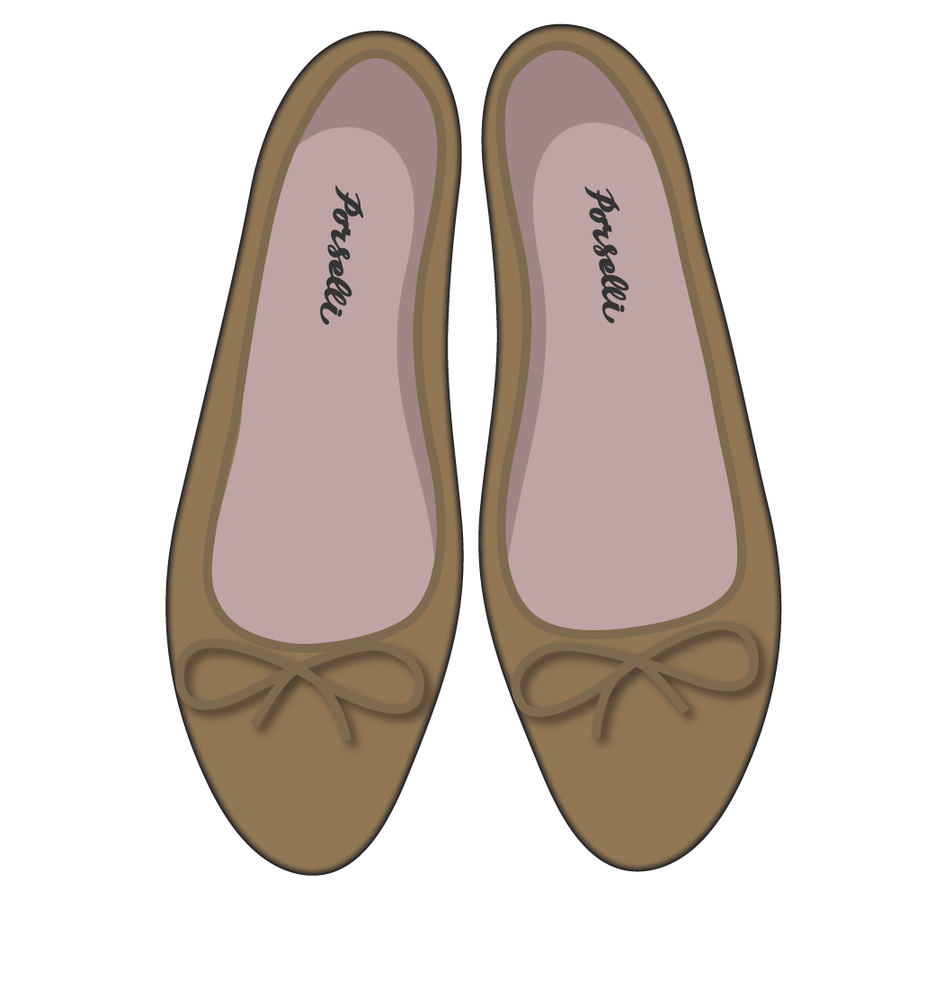浅棕色反绒羊皮经典款芭蕾舞鞋