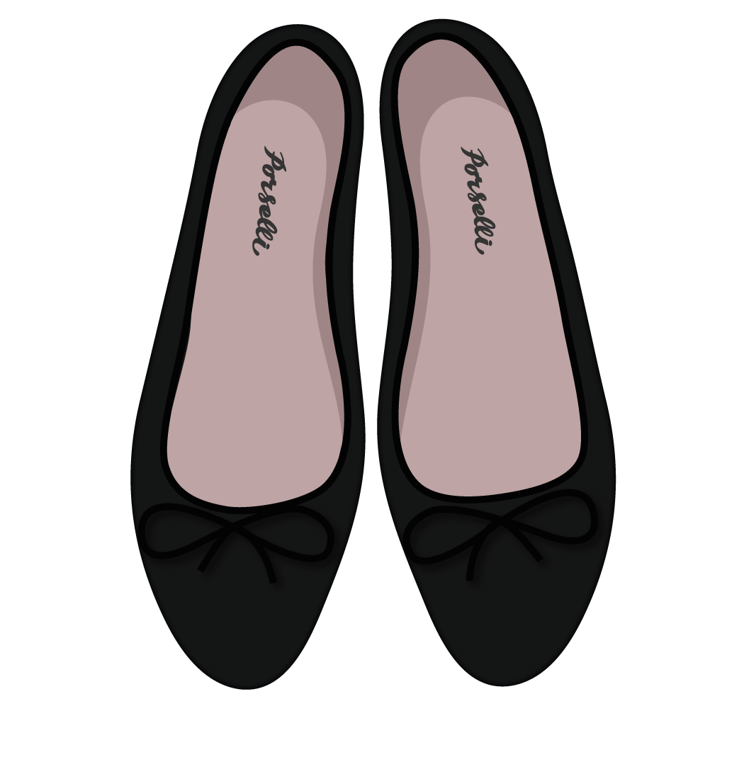 Ballet Flats Black Suede