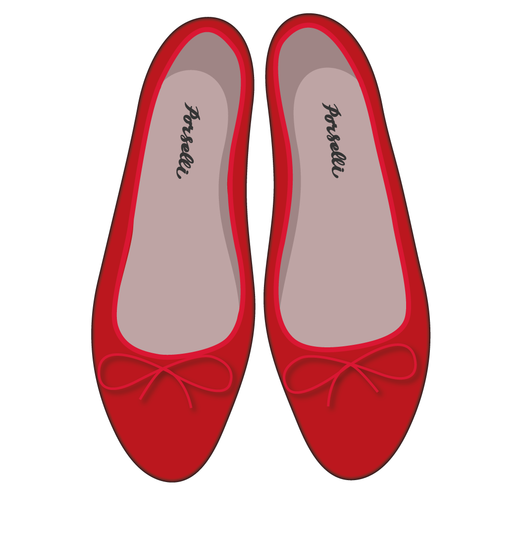 红色羊皮经典款芭蕾舞鞋