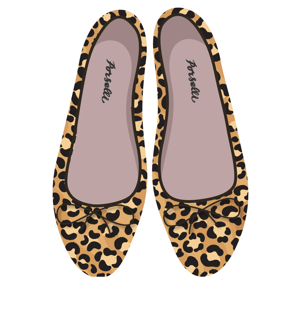 Ballet Flats Leopard Suede