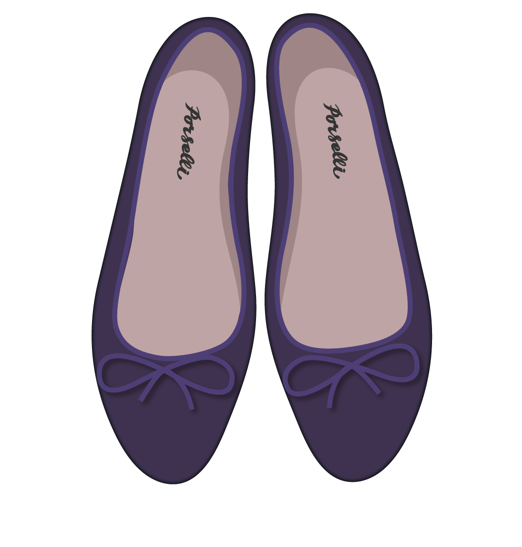 Фиолетовые кожаные балетки