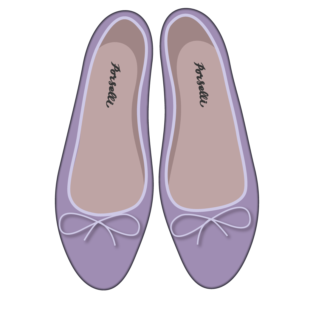 E.Porselli 浅紫色羊皮经典款芭蕾舞鞋